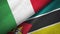 Italy and Mozambique two flags textile cloth, fabric texture