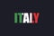 Italy name text lettering with flag illustration