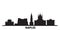 Italy, Naples city skyline isolated vector illustration. Italy, Naples travel black cityscape