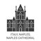 Italy, Naples, Naples Cathedral travel landmark vector illustration