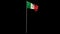 Italy national flag waving on flagpole