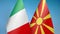 Italy and North Macedonia two flags