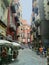 Italy, old town of Naples, alley near Dante square