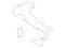 Italy outline map vector illustration isolated on white
