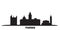 Italy, Parma city skyline isolated vector illustration. Italy, Parma travel black cityscape