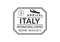 Italy Passport stamp. Visa stamp for travel. Rome international airport sign. Immigration, arrival and departure symbol. Vector