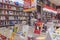 ITALY, PERUGIA - FEBRUARY 28, 2018: Bookshop interior now looks like foodstore merchandising