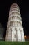 Italy, Pisa, July 21, 2013: Leaning tower in Pisa - Italy at night