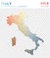 Italy polygonal map, mosaic style country.