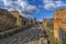 Italy, Pompei, 02,01,2018 Street in Pompeii, Italy. Pompeii is a