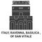 Italy, Ravenna, Basilica Of San Vitale travel landmark vector illustration