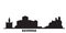 Italy, Ravenna city skyline isolated vector illustration. Italy, Ravenna travel black cityscape