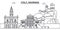 Italy, Ravenna line skyline vector illustration. Italy, Ravenna linear cityscape with famous landmarks, city sights