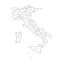 Italy regions black outline map. Vector map. Italy regions.