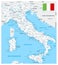 Italy Road Map White Color