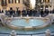 Italy, Rome - December 10, 2018. Fountain of the Boat on Spanish square at the bottom of Spanish stairs famous Rome