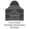 Italy, Rome, Grande Synagogue De Rome. travel landmark vector illustration