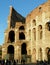 Italy, Rome, Piazza del Colosseo, Colosseum (Colosseo), view of the ruins of the ancient arena