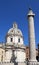 Italy. Rome. Trojan column and churches of Santa Maria di Loreto