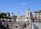 Italy. Rome. Trojan column, churches of Santa Maria di Loreto and Santissima Nome di Maria (Most Holy Name of Mary ),and ruins of