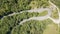 Italy. Route to Mandrioli mountain pass. Vertical view of bend as an elbow