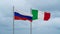 Italy and Russia flag
