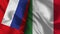 Italy and Russia Realistic Flag â€“ Fabric Texture Illustration