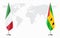 Italy and Sao Tome and Principe flags for official meeti