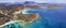 Italy. Sardegnia island nature scenery and best beaches. Aerial drone panoramic view