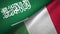 Italy and Saudi Arabia two flags textile cloth fabric texture