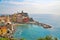 Italy, Scenic Vernazza shoreline cafes