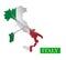 Italy Shutdown Chain and padlock Lock Down, With Italy Flag. 3D illustration