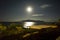 Italy Sicily Aeolian Islands, Salina Island, full moon