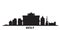 Italy, Sicily city skyline isolated vector illustration. Italy, Sicily travel black cityscape