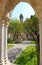 Italy. Sicily island. Palermo city. The monastery courtyard (cloister) of San Giovanni degli Eremiti Church