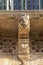 Italy, Sicily, Scicli Ragusa province, the Unesco Baroque Fava Palace facade 18th Century , statue under a balcony