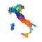 Italy. Silhouette of Italian map of splash paint