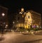 Italy. Spain squre with Fontana della Barcaccia in Rome during winter night