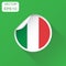 Italy sticker flag icon. Business concept Italy label pictogram.