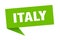 Italy sticker. Italy signpost pointer sign.