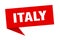 Italy sticker. Italy signpost pointer sign.