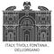 Italy, Tivoli, Fontana , Dell'organo travel landmark vector illustration