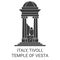 Italy, Tivoli, Temple Of Vesta travel landmark vector illustration