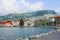 ITALY, TORBOLE, LAKE GARDA, June, 2018: The Houses on the shore of the lake.