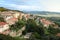 Italy. Toscana. Panorama of Cortona. Sunset