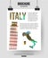 Italy travel background. Brochure with Italy map