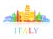Italy Travel Landmarks Vector