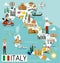 Italy Travel Map.