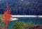 Italy, Trentino Alto Adige: Autumn on the small lake.