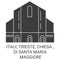 Italy, Trieste, Chiesa , Di Santa Maria Maggiore travel landmark vector illustration